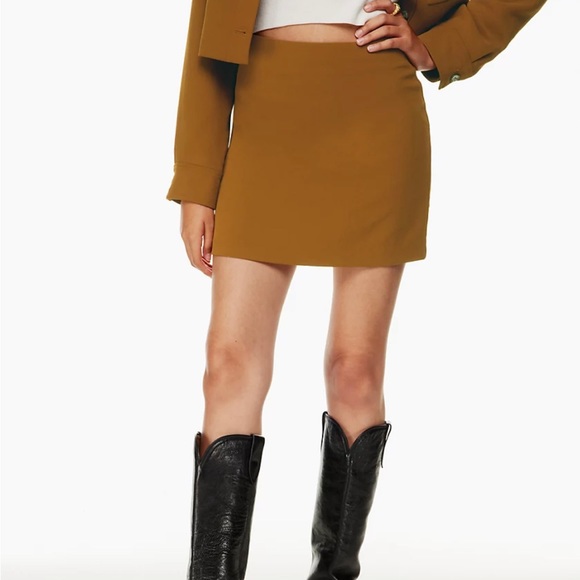 Aritzia Wilfred Classic Mini Skirt in Rich Chestnut NWT 00 - Picture 3 of 6